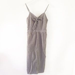 Striped Seersucker Midi Dress